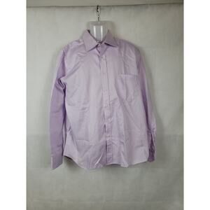 EUC CANALI Pink Dress Shirt Cuffed Men's Large 100% Cotton Thin Lightweight